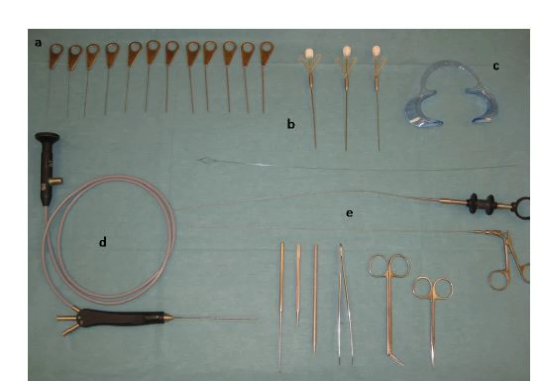 Ukázka z endoskopického instrumentária: